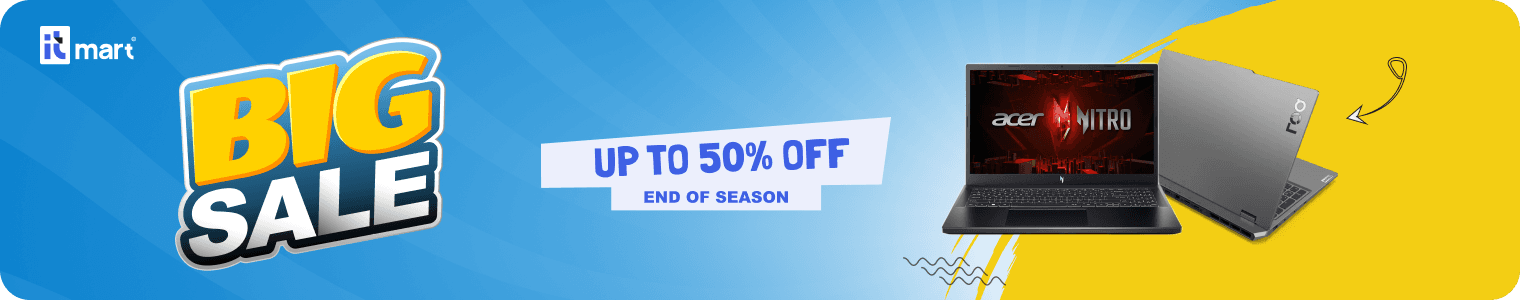 IT Mart big sale hero banner with Acer Nitro laptop